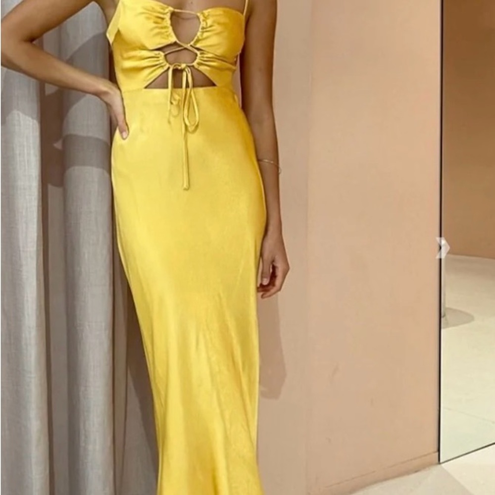 Shona Joy Yellow Cut-Out Dress